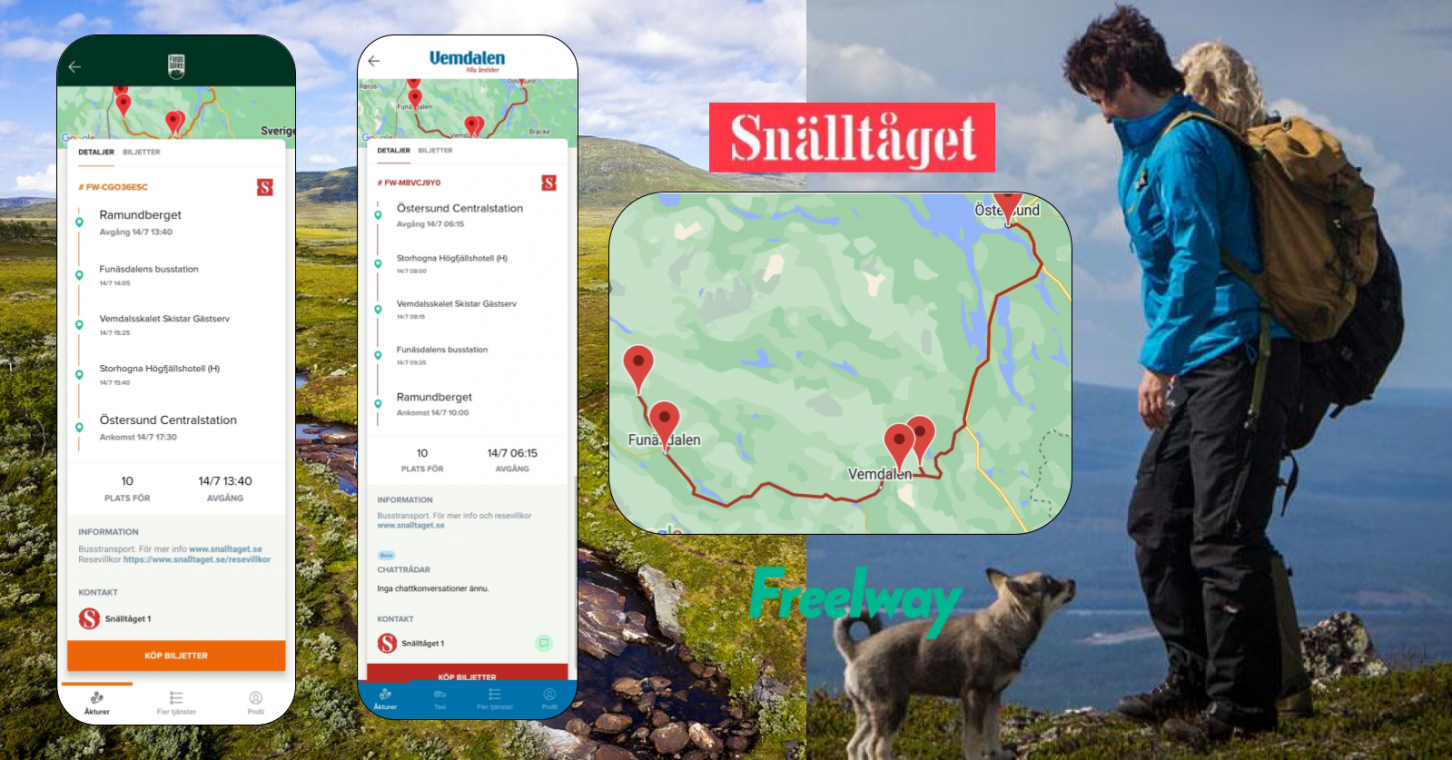 Snälltåget och Freelway till fjällen i sommar!