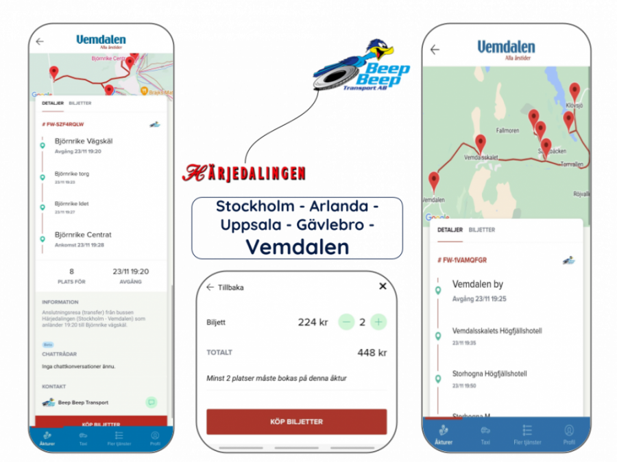 Transfer mot bussen Härjedalingen, köp i app!